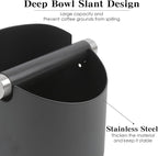 Italian Espresso Tapping Box, Stainless Steel Coffee Grinding Tapping Box, With Detachable Tapping Rod And Anti Slip Rubber Base (Black-S)