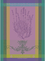 Garnier Thiebaut Lavande Mauve (Purple Lavender) French Kitchen Towel 22"x30", Cotton, Jacquard