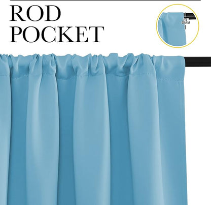 NICETOWN 2 Panels Blackout Curtains, Rod Pocket Window Curtains Room Darkning - Image 2