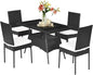 Tangkula 5 Piece Wicker Patio Dining Set, Outdoor Rattan Table & Chairs Set by TANGKULA