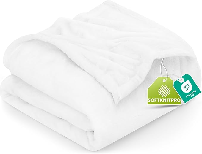 Utopia Bedding Ultra Soft Fleece Bed Blanket King Size White | Microfiber Plush by UTOPIABEDDING