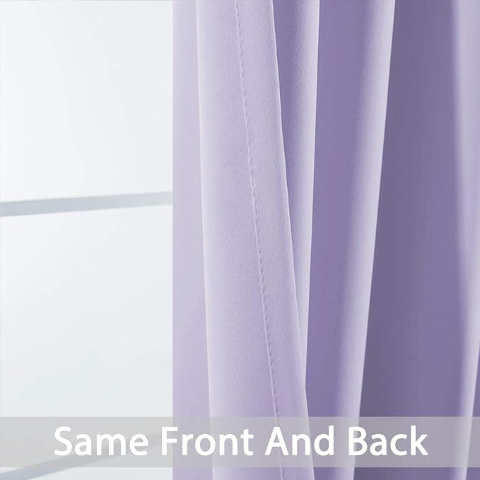 Yakamok Room Darkening Curtains 52x84 inch Length Lilac-Living Room | 2 panels - Image 5