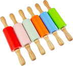 18 Pack Small Rolling Pin for Kids, 9 Inch Kids Rolling Pin for Home Kitchen (6 colors)