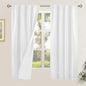 White 100% Blackout Linen Bedroom Curtains 63 Inches 2 Panels | Neutral Drapes by LAMIT