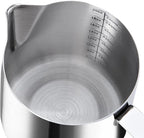 Stainless Steel Milk Frothing Pitcher Cappuccino Pitcher Pouring Jug Espresso Cup Creamer Cup for Latte Art, 20 Ounce (600 ML)