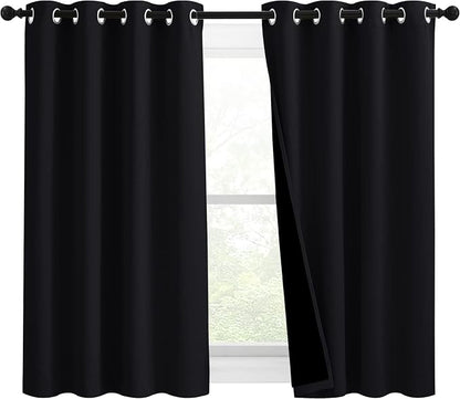 NICETOWN Complete 100% Blackout Curtain Set, Thermal Insulated & Energy by NICETOWN