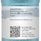 BAKELL Teal Edible Glitter, 45 Grams | TINKER DUST Edible Glitter | KOSHER Certified | 100% Edible Glitter | Cakes, Cupcakes, Cake Pops, Drinks, Dessert Vegan Glitter & Dusts (45g Shaker, Teal)