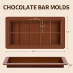 2 Pcs Large Dubai Chocolate Bar Molds, 0.8 Inch Deep Silicone Stuffed Chocolate Bar Molds, Big and Thick Candy Bar Moulds for Filling Homemade Knafeh Pistachio Bars