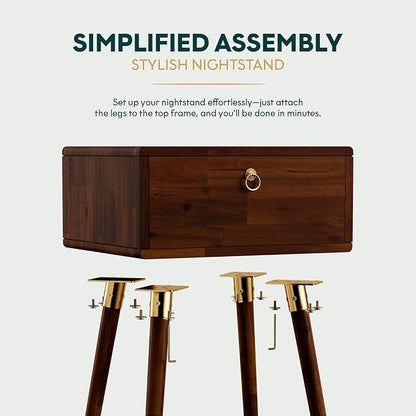 Bme Alden Solid Wood Nightstand/Side Table/End Table, Fully Assembled, - Image 6