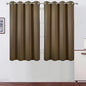 Blackout Curtains 66 x 54 Inch Long Brown Curtains Set of 2 Panels Room by Lemomo