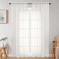 Ivory Sheer Curtains for Bedroom Living Room 90 Inches Long 2 Panels Set by WelvetBLK