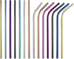 Gugrida Stainless Steel Straws 8.5" - 4 Pack - Multicolor - Eco-Friendly - Durable & Versatile - Easy to Clean - Portable Idea