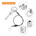 uxcell 2 Pcs Quick Release Pin, 1/4" x 0.8" Silver Stainless Steel Ball Locking Pin with Wire for Audio Bimini Top Marine