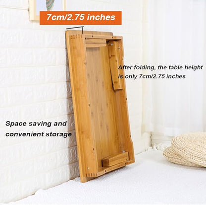 Foldable Bamboo Table, Japanese-Style Household Square Low, Computer Table - Image 5