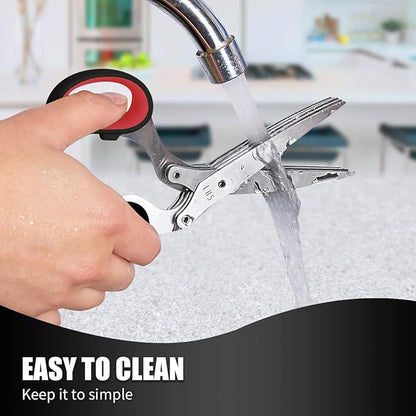 LHS Herb Scissors, Multipurpose 5 Blade Kitchen Herb Shears with Safety Cover, Kitchen Scissors for Chopping Basil Chive Parsley -Black