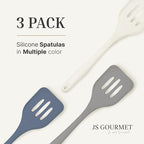 3 Pcs Colorful Silicone Slotted Turner Set, Heat Resistant Non-Scratch Kitchen Spatula Flipper with Comfortable Handle for Non-Stick Cookware