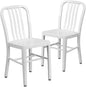 Flash Furniture Gael Commercial Grade 2 Pack White Metal Indoor-Outdoor Chair by FlashFurniture
