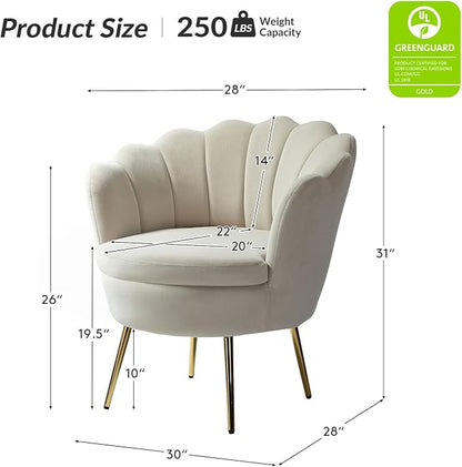 HULALA HOME Modern Velvet Accent Chairs Set of 2 - Image 2