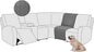 ALIECOM 100% Waterproof Recliner Sectional Couch Covers L Shape Stretch Corner by ALIECOM
