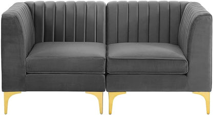 Modway EEI-4346-GRY Triumph Channel Tufted Performance Velvet Loveseat - Image 4