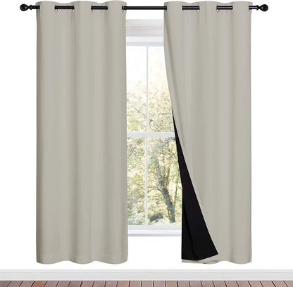 NICETOWN 100% Blackout Window Curtain Panels, Full Light Blocking Drapes by NICETOWN