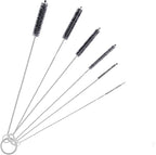 Straw Cleaner Brush Set,6 Piece Long Drinking Straws Cleaning Brush Pipe Tube Tiny Brushes 10-inch,Black