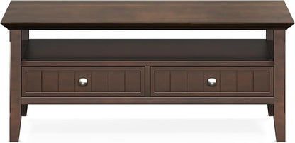 SIMPLIHOME Acadian Solid Wood Transitional-Style 48-inch Wide Coffee Table - Image 3