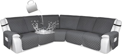 HDCAXKJ 100% Waterproof Reclining Sectional Couch Covers L Shape Recliner Sofa by HDCAXKJ
