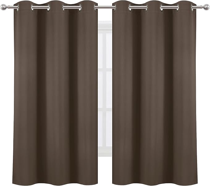 Chocolate Brown Blackout Curtains 42 x 63 Inch Length/Set of 2 Curtain - Image 2