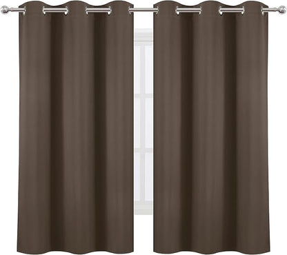 Chocolate Brown Blackout Curtains 42 x 63 Inch Length/Set of 2 Curtain - Image 2
