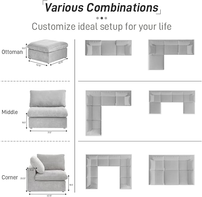 Cloud Modular Sectional Sofa Couch, Minimalist Deep Sofa Couches, Sofa Covers - Image 5