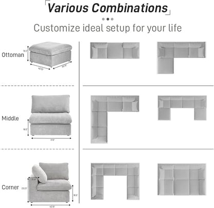 Cloud Modular Sectional Sofa Couch, Minimalist Deep Sofa Couches, Sofa Covers - Image 5