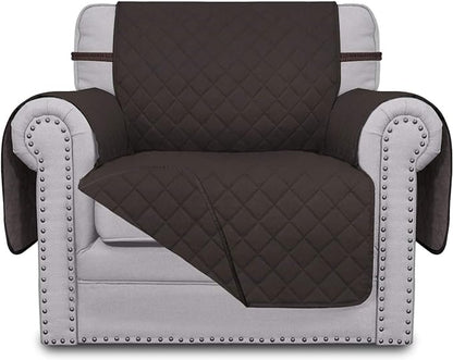 Easy-Going Reversible Couch Cover, Small Chair, Chocolate/Chocolate | Machine by Easy-Going