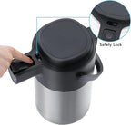 Tiken Airpot Coffee Dispenser with Pump - Coffee Carafes for Keeping Hot - Beverage Dispenser - 135oz/4L Thermal Coffee Carafe for Hot Liquids - Stainless Steel Insulated Coffee Thermos Carafe