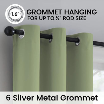 SimpleHome Sage 100% Blackout Curtains Room Darkening Living Room 84 Inch | - Image 6