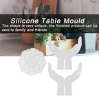 3Pcs DIY Silicone Flower Pot Shelf Mold Easy Demoulding Unique Shape Suitable for Resin Crafts (Double-Hand Hollow Cushion Mold 60-743)