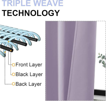 Simplebrand Ava Lilac Short Blackout Curtains - Image 5