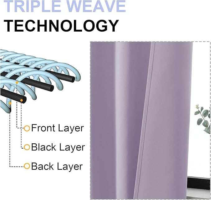 Simplebrand Lilac Blackout Curtains - Image 5