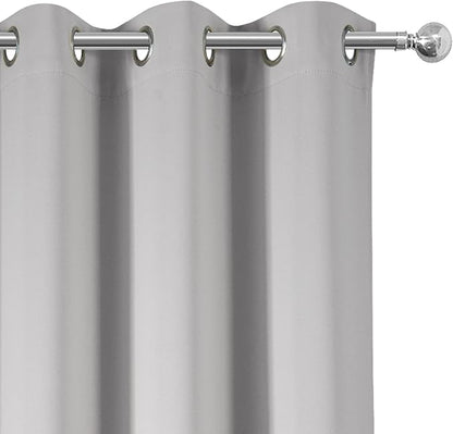 Blackout Curtains 38 x 84 inch/Light Grey Curtains Set of 2 Panels/Thermal - Image 7