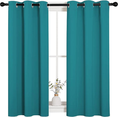 NICETOWN Room Darkening Curtains 45 inch Length 2 Panels, Thermal Insulated - Image 2