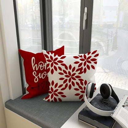 YCOLL Christmas Pillow Covers 16x16 Set of 4, Modern Sofa Throw Pillow Cover - Image 3