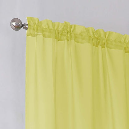 Simplebrand Lemon Short Sheer Curtains 45 Inch Length - Image 4
