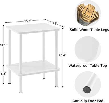 Apicizon 2 Tier End Table Set of 2, Small Side Table - Image 3