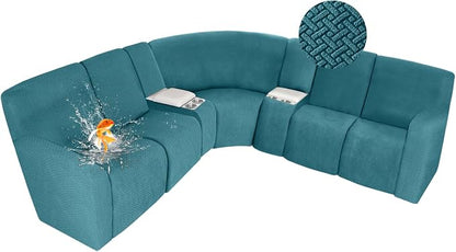 ALIECOM 100% Waterproof Recliner Sectional Couch Covers L Shape Stretch Corner by ALIECOM