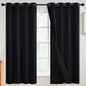 SimpleHome Black 100% Blackout Curtains Room Darkening Living Room 63 Inch | by SimpleHome