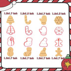 8 Piece Mini Christmas Cookie Cutters, 3d Raised Design Gingerbread Cookie Stamps, Cookie Cutter Set suitable for Frosting Decoration, Mini Pie Molds, Apple Pie Pastry Biscuit Cutter (Christmas-A)