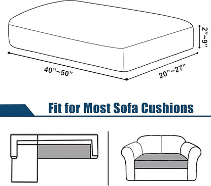 Water Repellent Couch Cushion Cover Loveseat Cover, Stretch Sectional Sofa Seat - Image 4