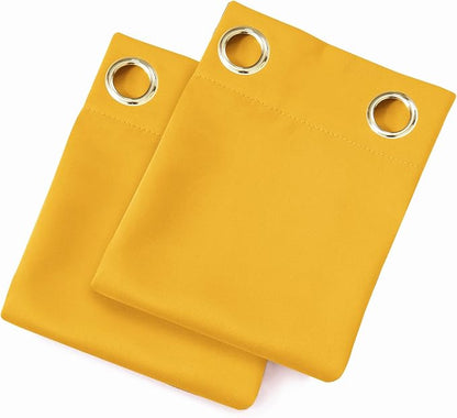 Blackout Curtains 66 x 54 Inch Long Yellow Curtains Set of 2 Panels Room - Image 9
