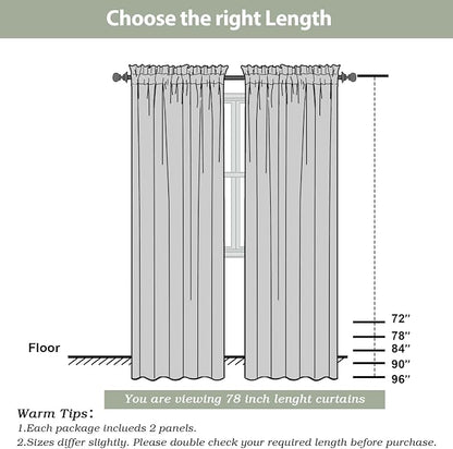 OWEINE Sheer Curtains 78 Inches Long 2 Panels Set, Rod Pocket Fimly Voile Solid - Image 5