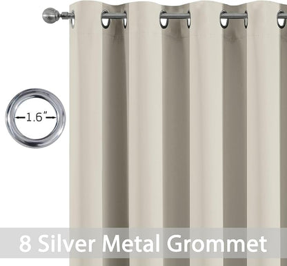 Yakamok Room Darkening Curtains 52x63 inch Length Stone-Living Room | 2 panels - Image 2
